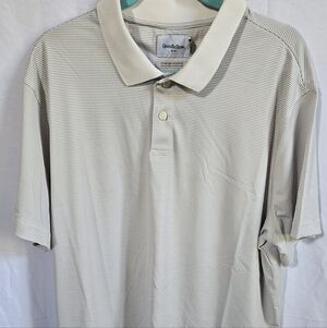 Goodfellow & Co Men's Polo Shirt - Cream Stripes
